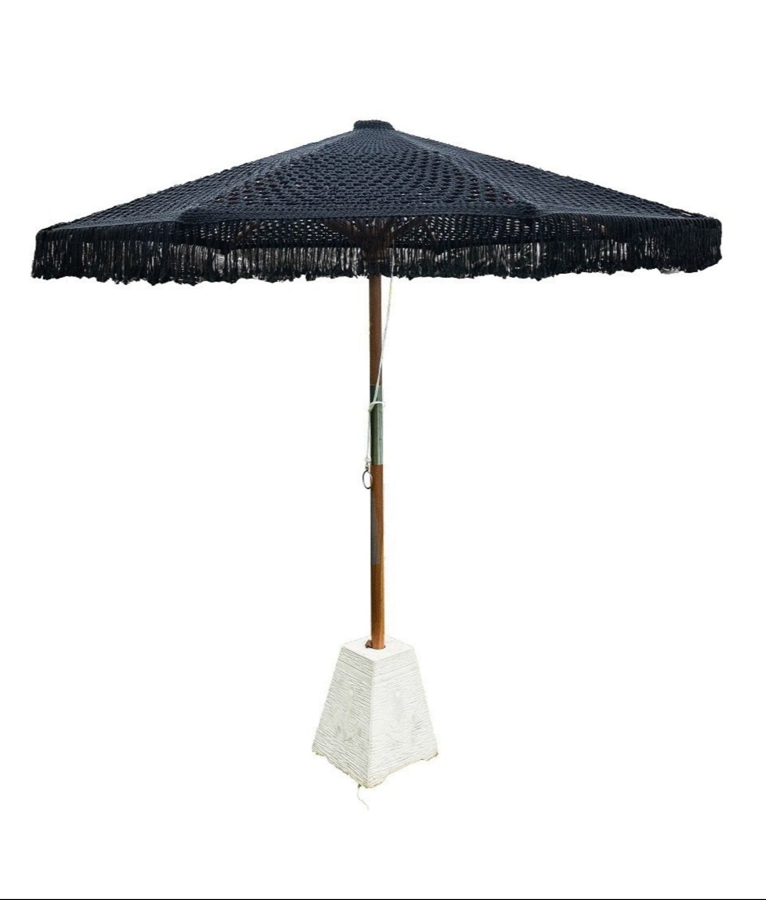 Casablanca Macrame Umbrella - Black